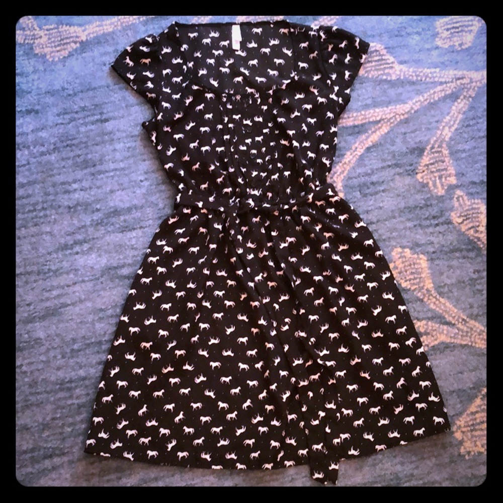 Black and white horse print dress